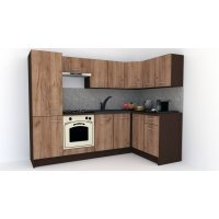 Bucatarie de Colt GENA NEW 1 DR. 140-250, Cu Corp de Cuptor, Wenge / Decor K004
